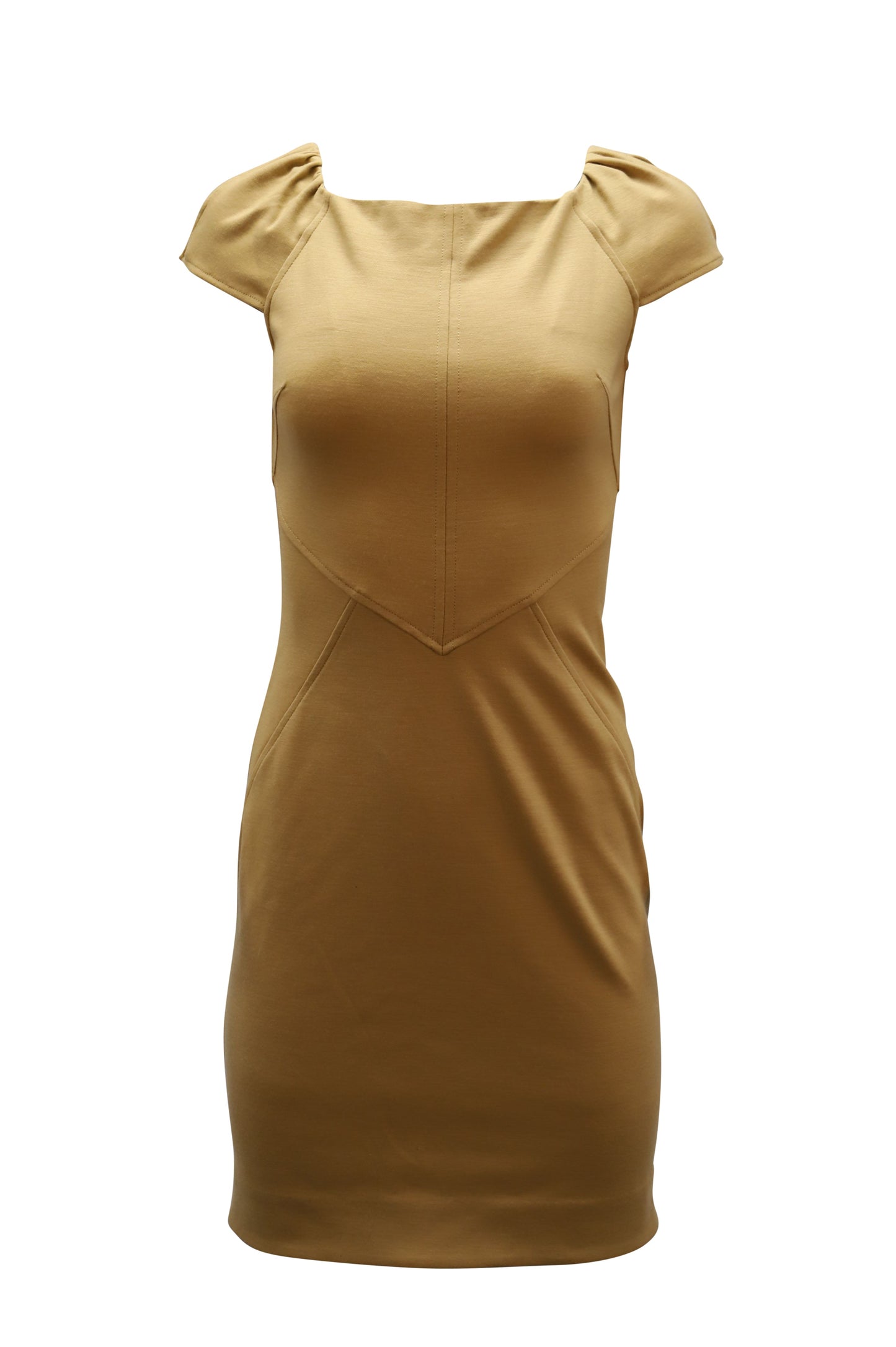 Vestido de lana corto color café