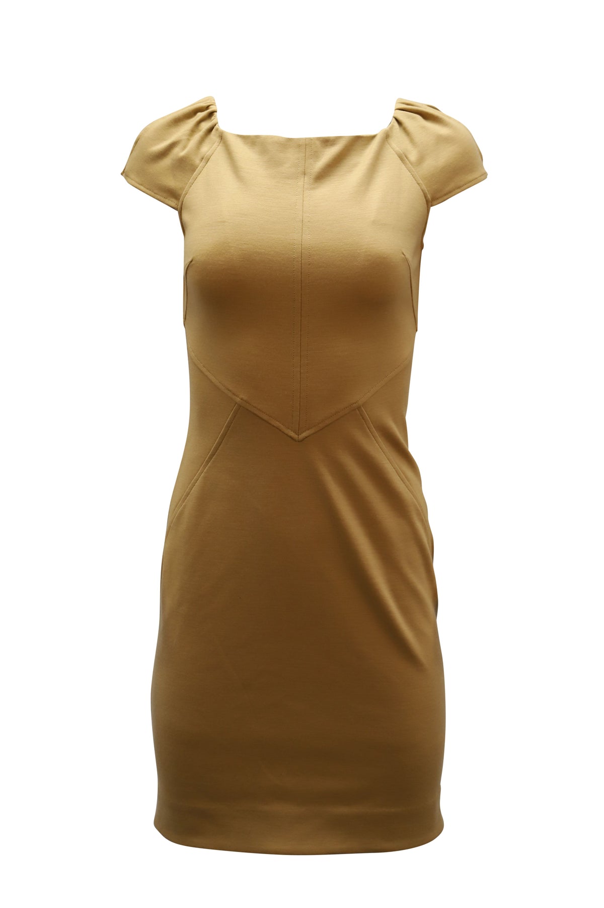 Vestido de lana corto color café