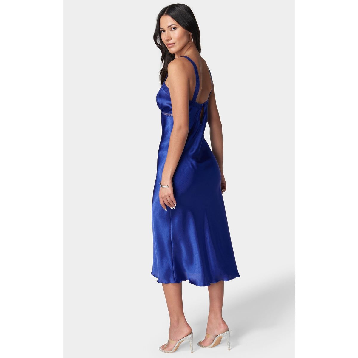 Vestido de mujer de satén midi