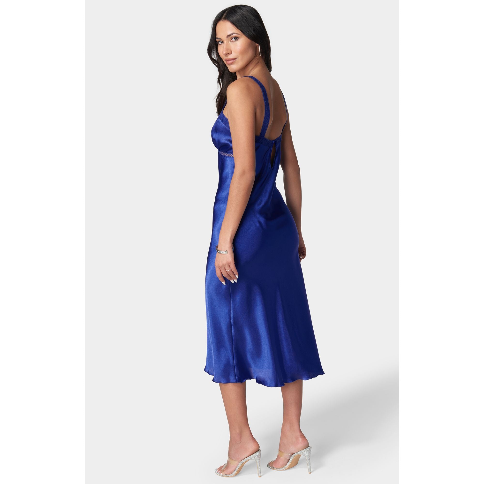 Vestido de mujer de satén midi
