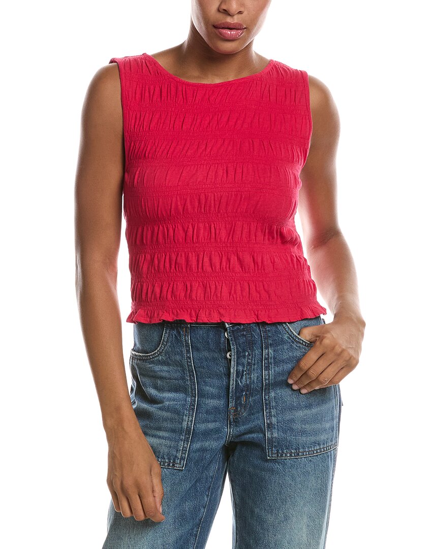 Camiseta sin mangas de mezcla de lino