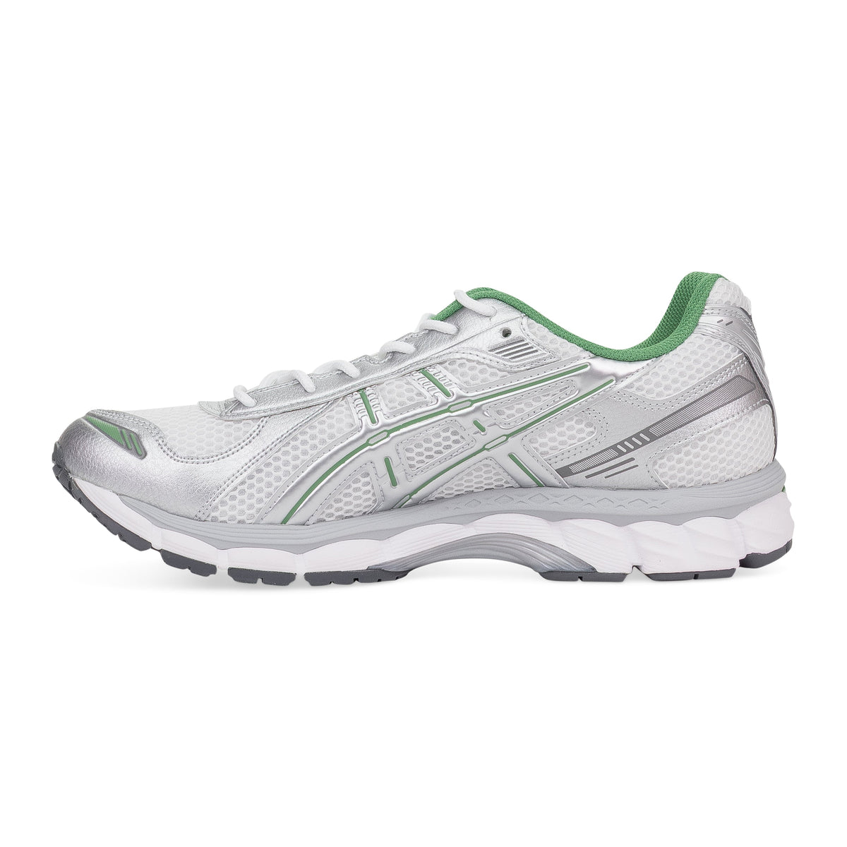 Tenis color verde y plateado