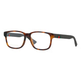 Gucci Cuadradas Marco Completo, Marco Havana y Lentes Demo Transparentes Gg0011O002