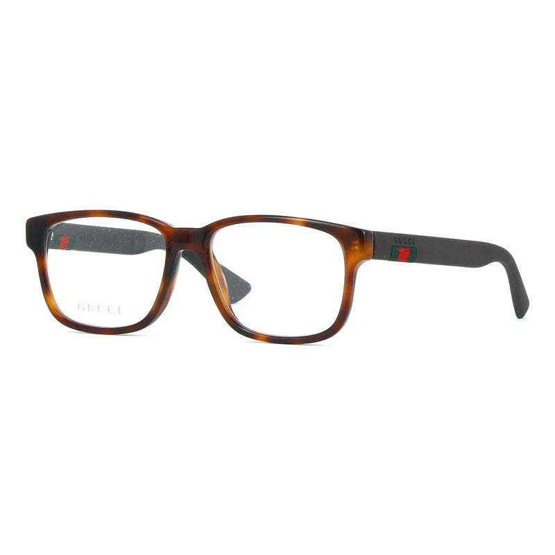 Gucci Cuadradas Marco Completo, Marco Havana y Lentes Demo Transparentes Gg0011O002