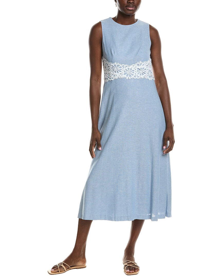 Vestido de mezcla de lino midi