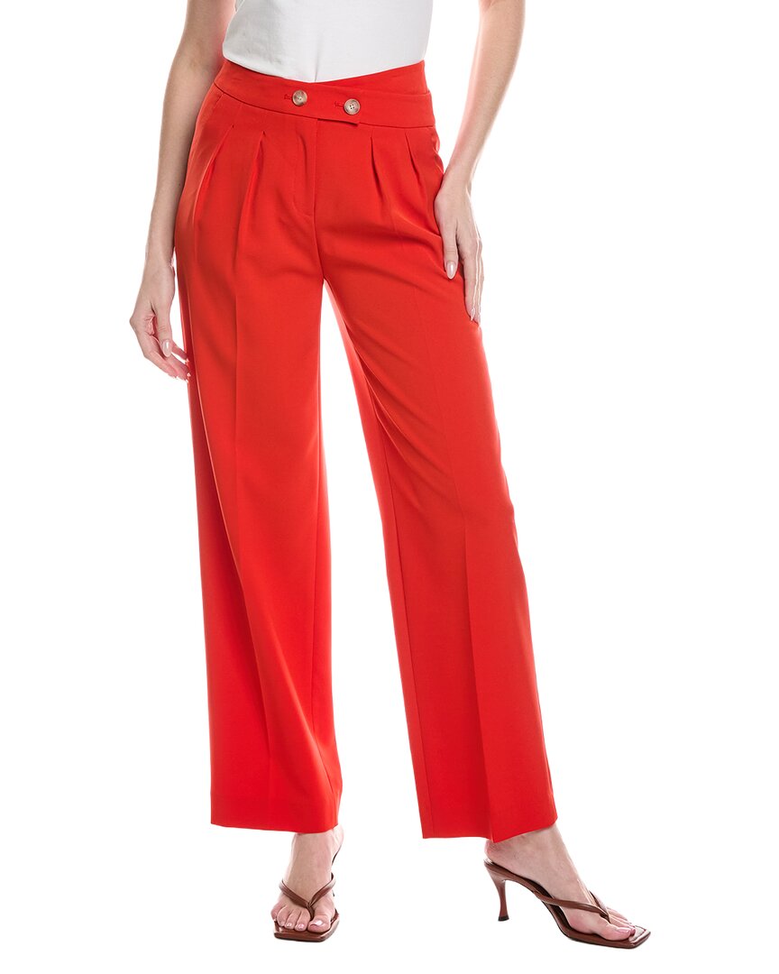 Pantalón de pierna ancha de tiro alto con pliegues