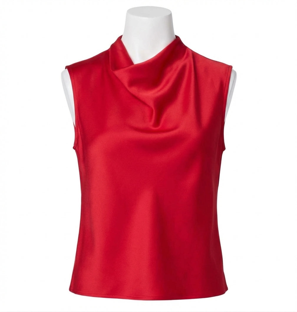 Top sin mangas color rojo