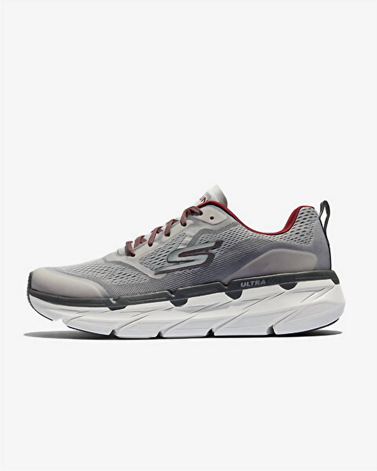 Tenis para correr de hombre color gris y rojo
