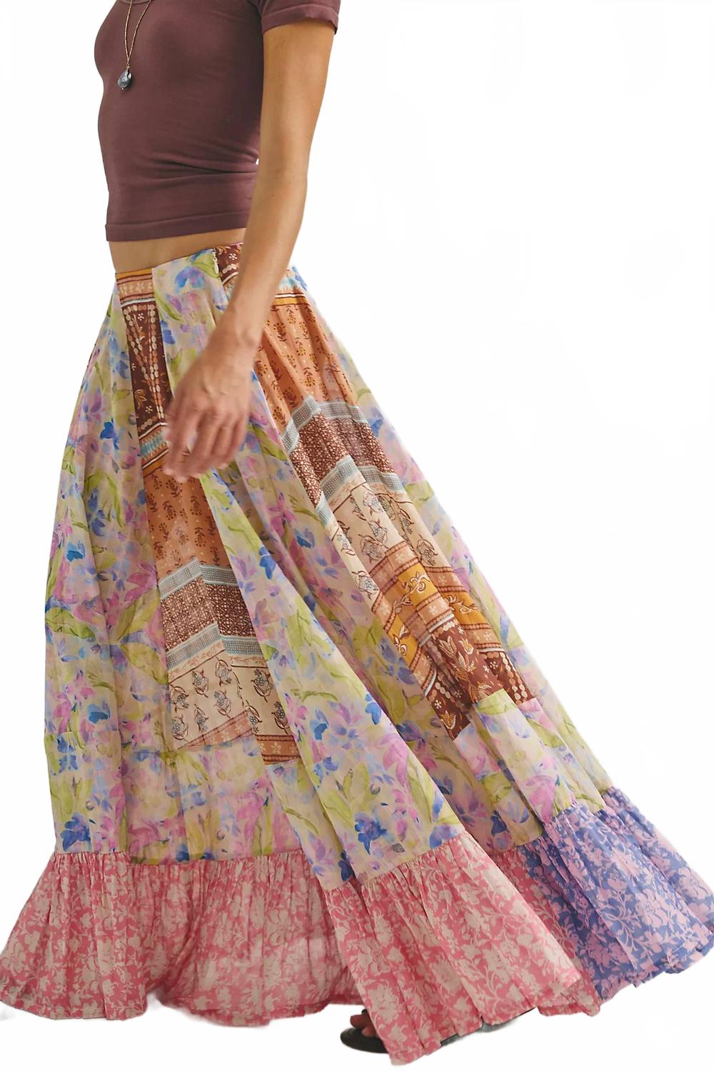 Falda larga con estampado
