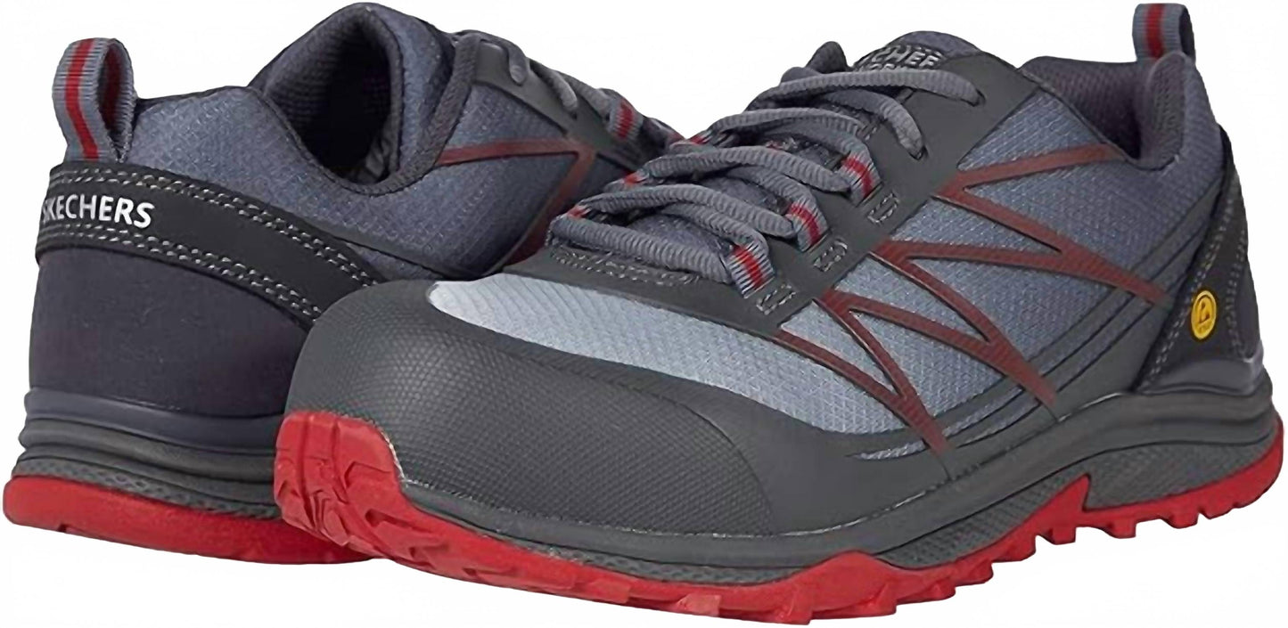 Tenis de hombre color gris y rojo