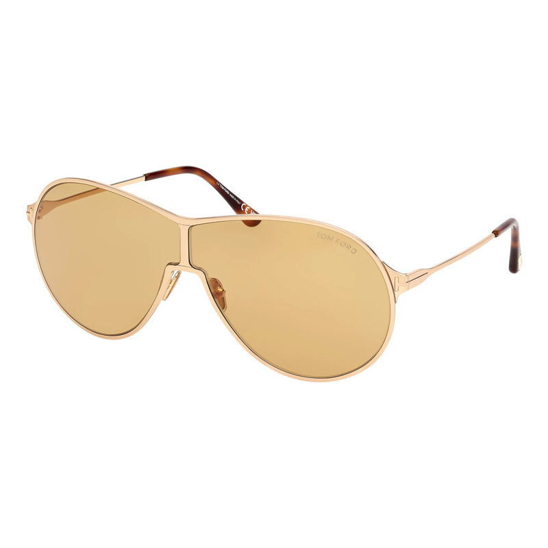 Gafas color café y dorado