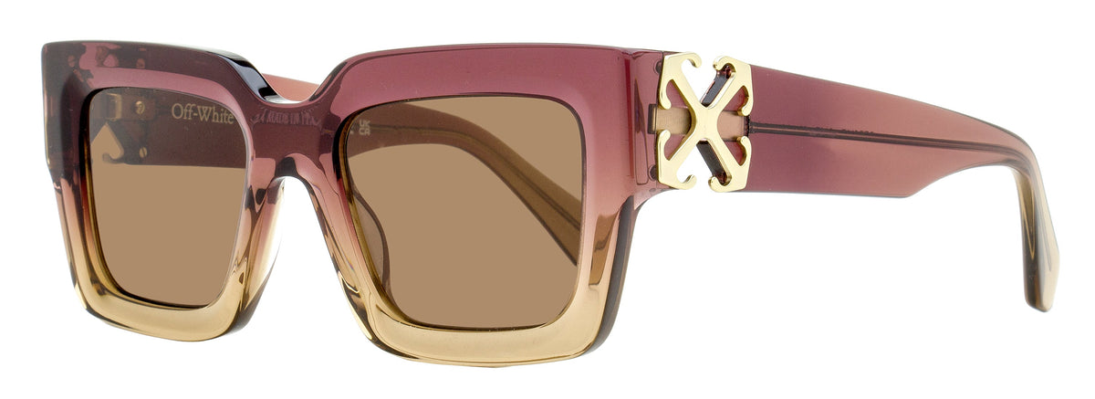 Gafas de sol de mujer de montura cuadrada 52 mm color vinotinto y nude
