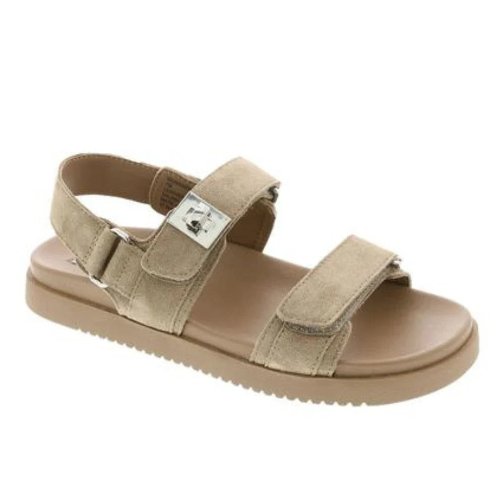 Sandalias de mujer de cuero color beige
