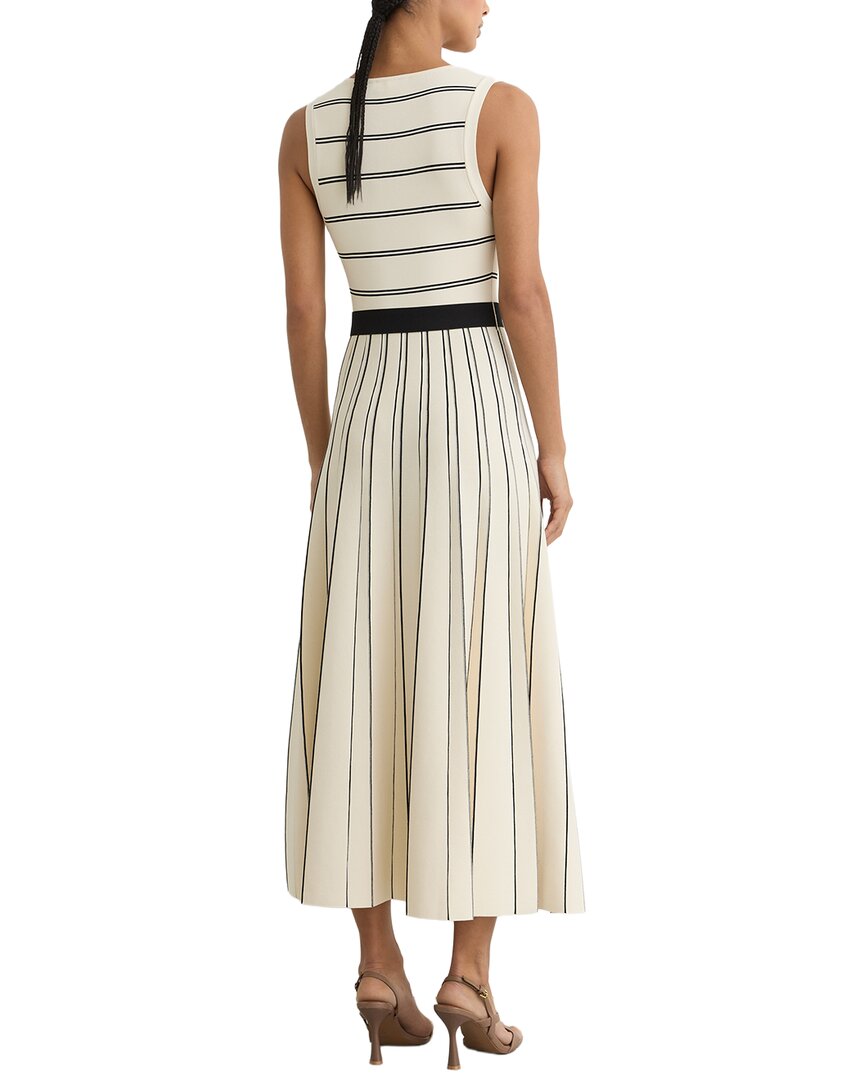 Vestido midi sin mangas a rayas