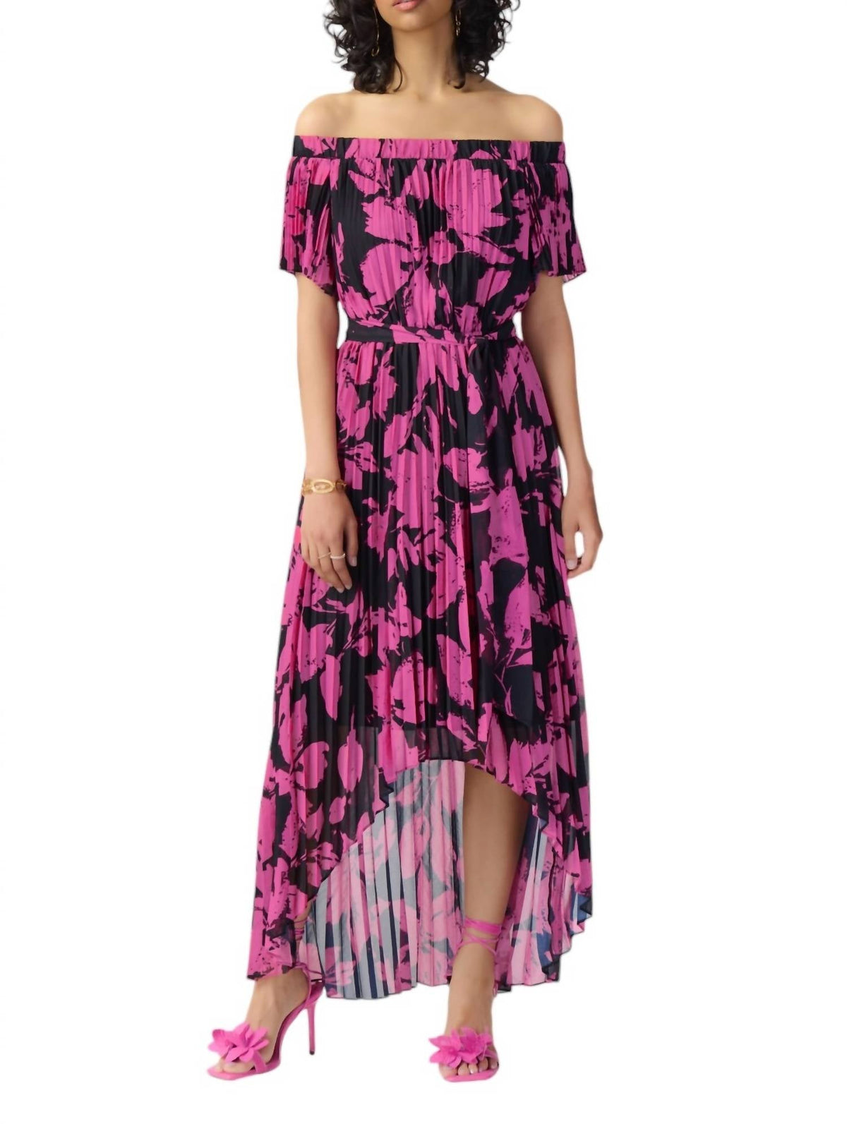 Vestido color negro y rosado