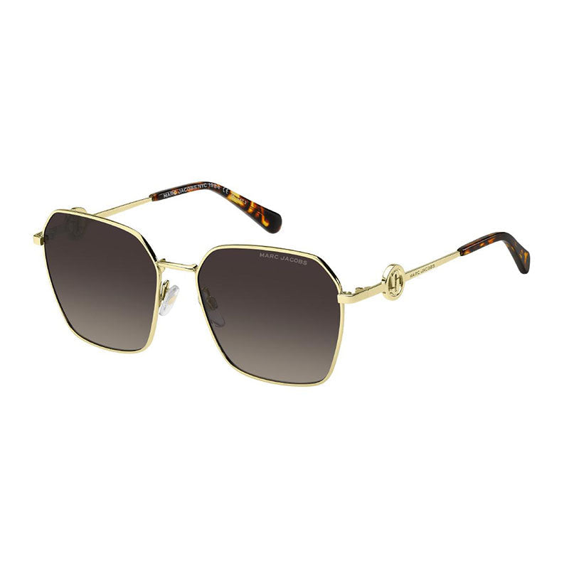 Gafas color café y dorado