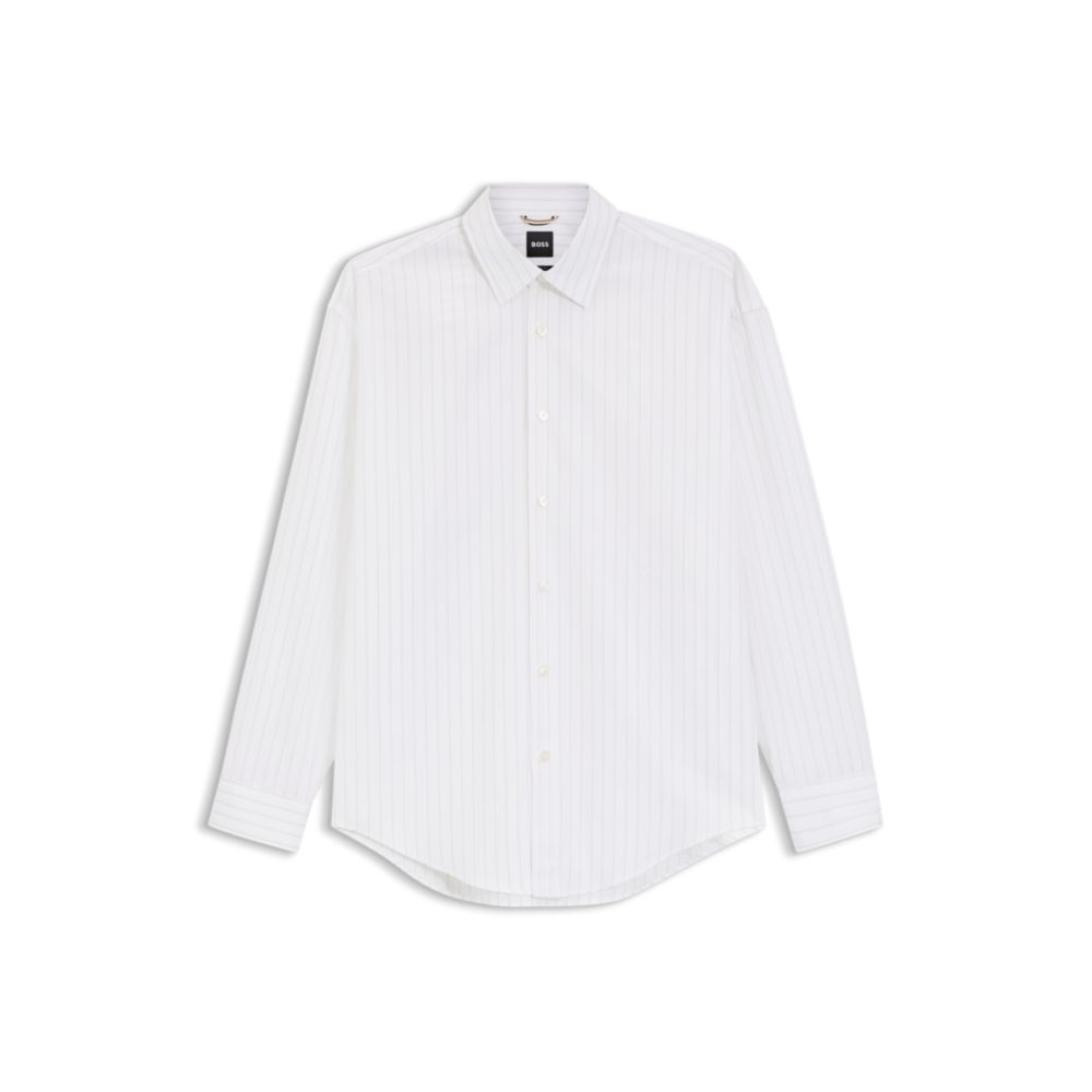Camisa de algodón de corte amplio a rayas