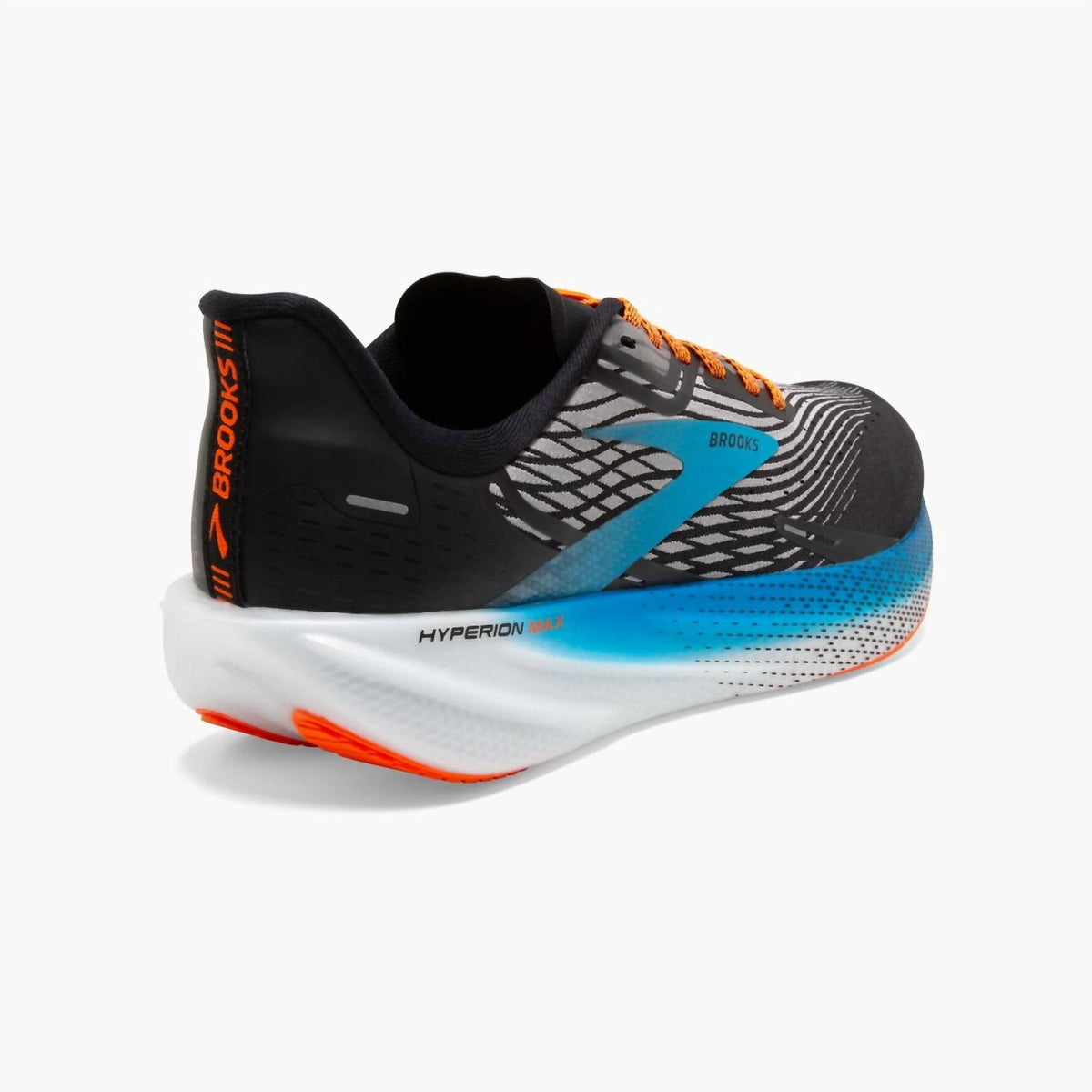Tenis para correr de hombre color negro y gris y naranja