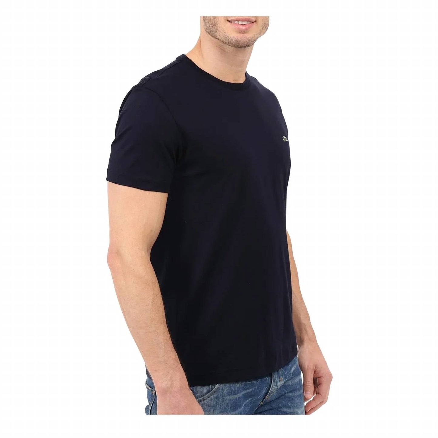 Camiseta de hombre de manga corta con cuello redondo color azul marino