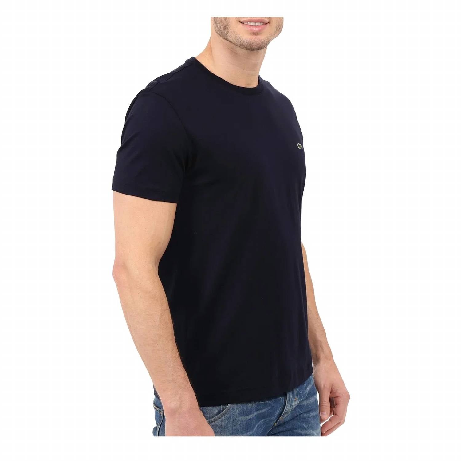Camiseta de hombre de manga corta con cuello redondo color azul marino
