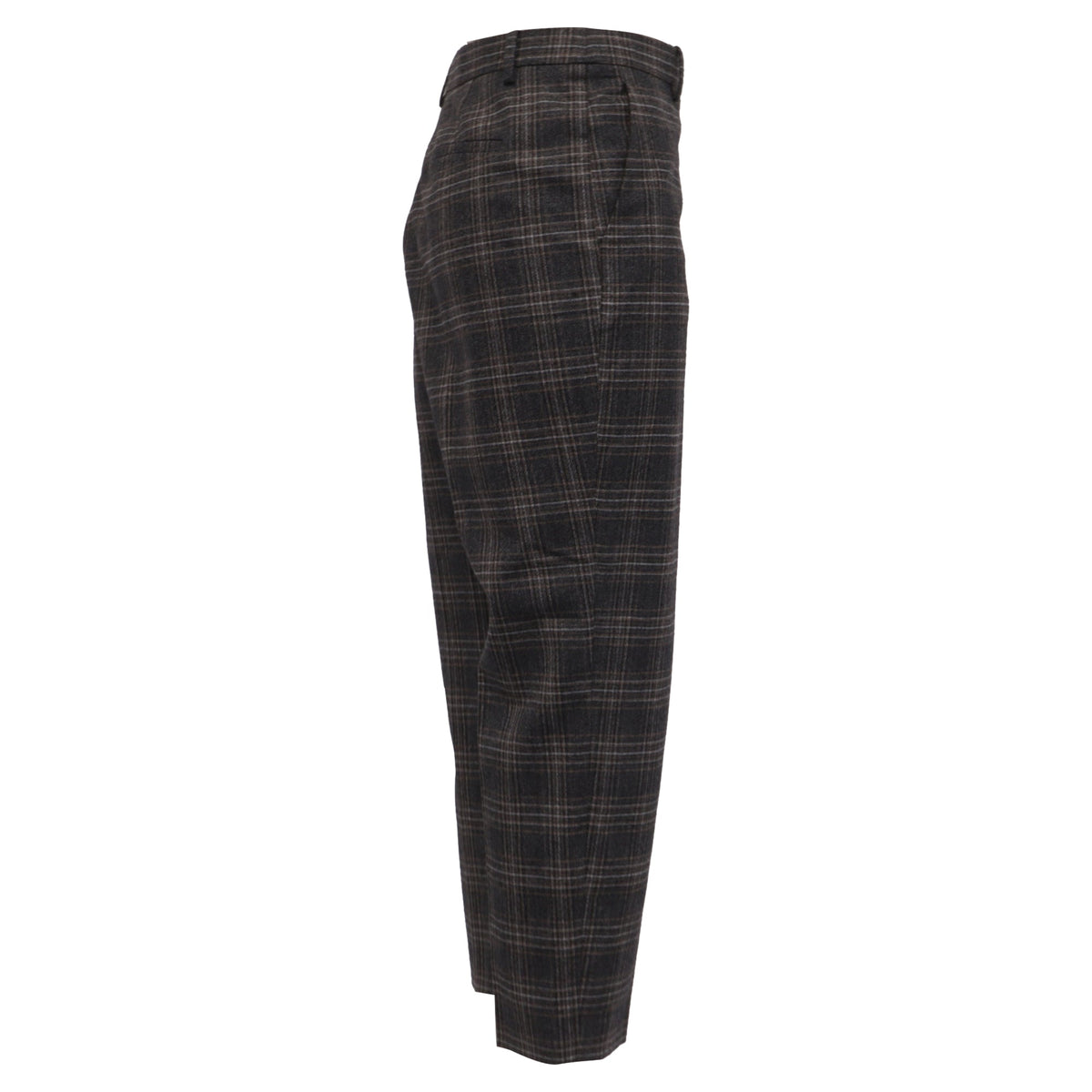 Pantalón de lana a cuadros color gris