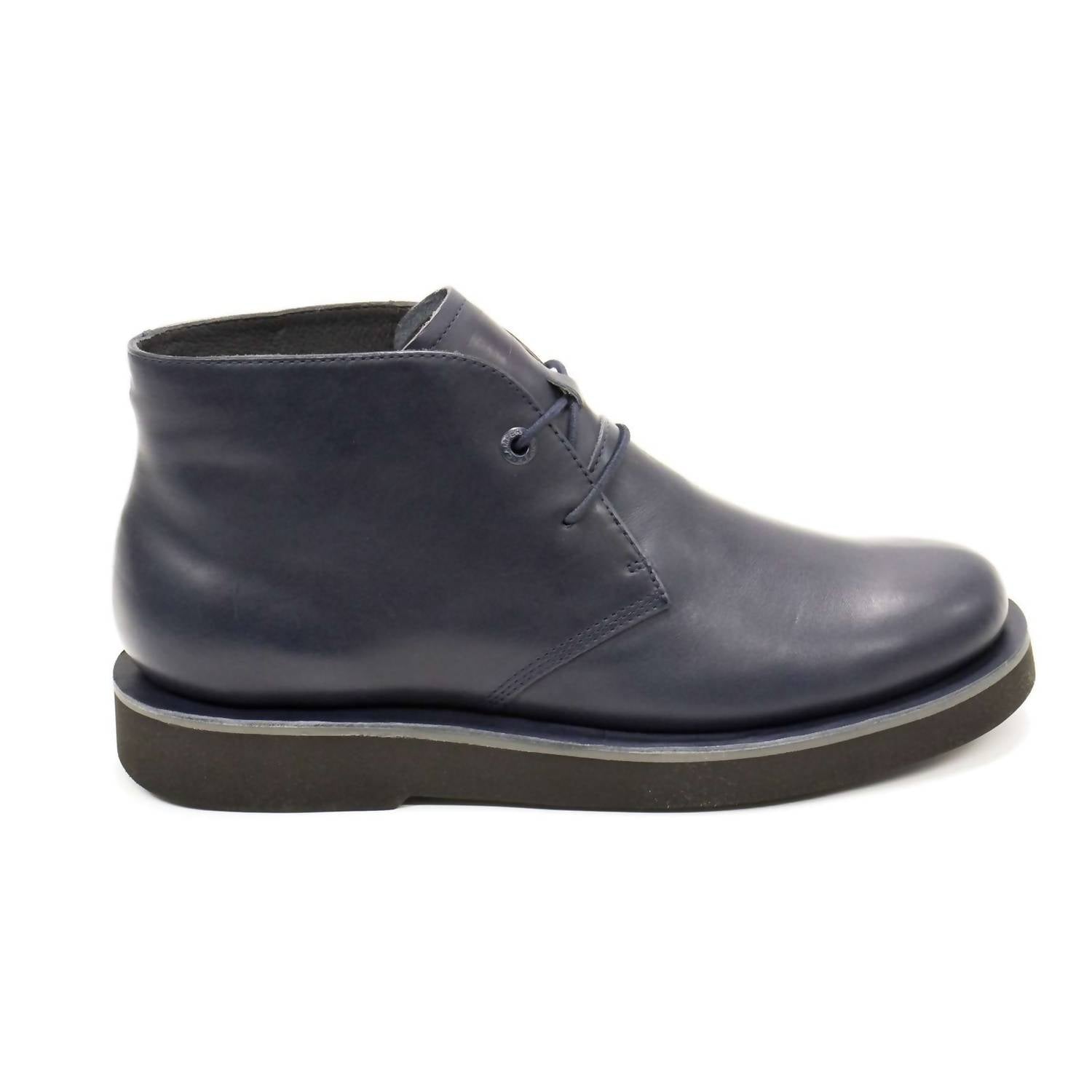 Botines de hombre con cordones color azul oscuro