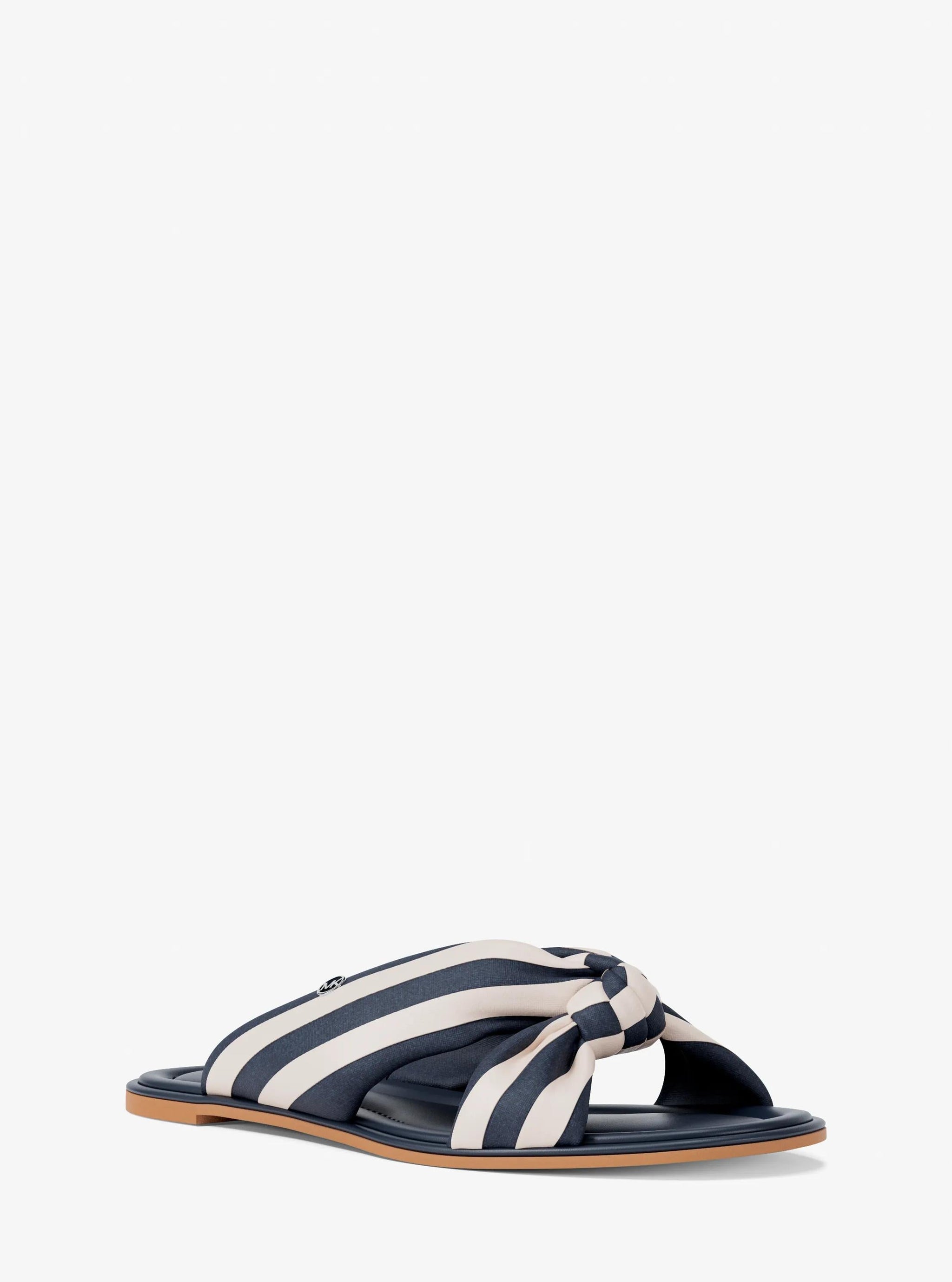 Sandalias de mezcla de lino a rayas