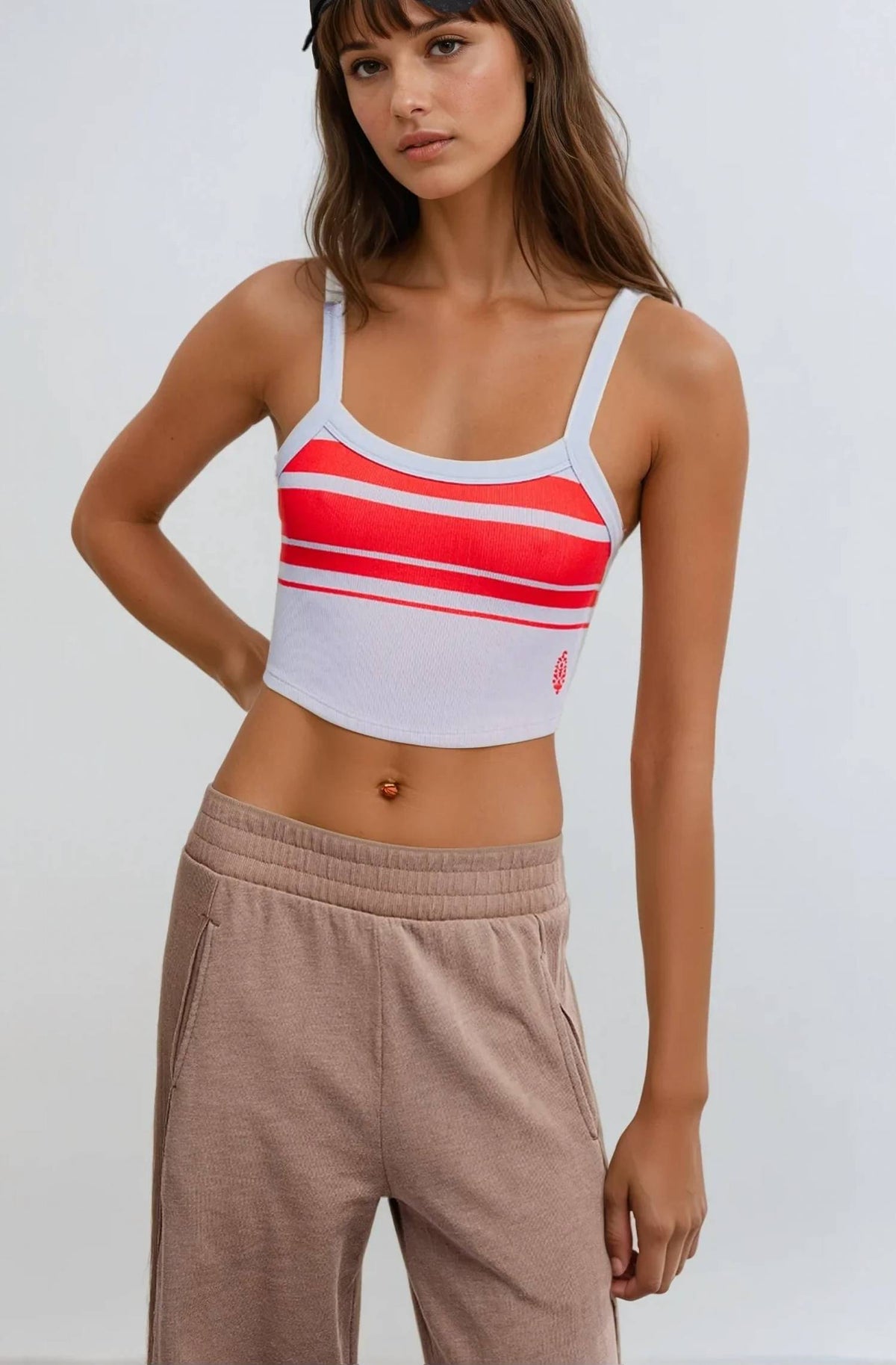 Camiseta sin mangas a rayas
