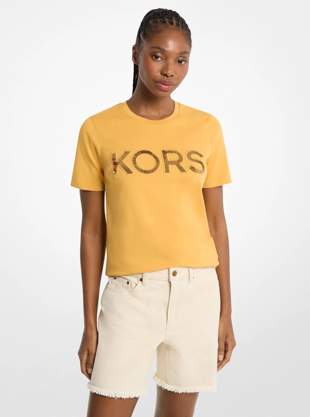Camiseta de algodón con lentejuelas