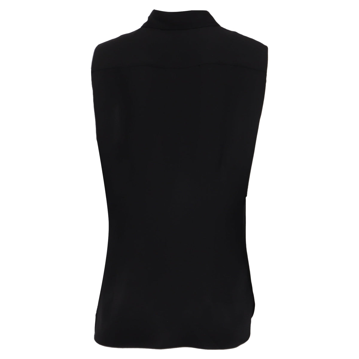 Blusa de seda de manga corta color negro