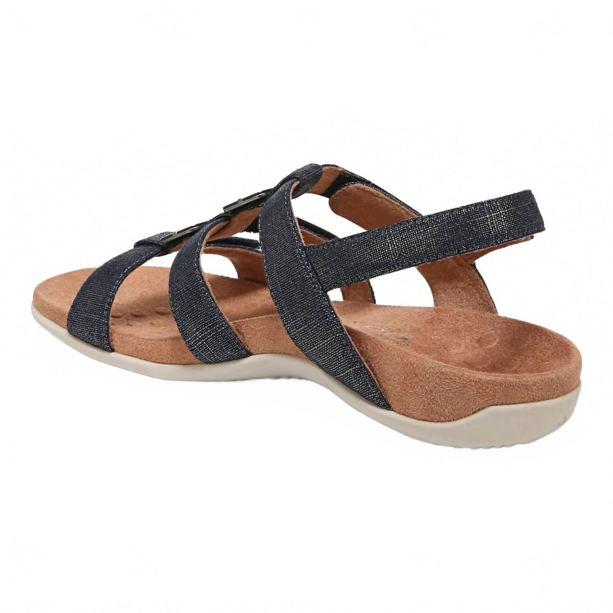 Sandalias de mujer de lino color azul marino