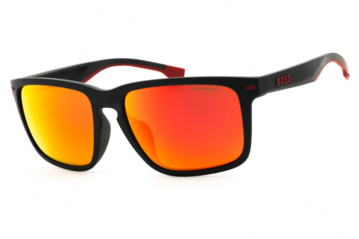 Gafas con lentes polarizados color gris oscuro y naranja
