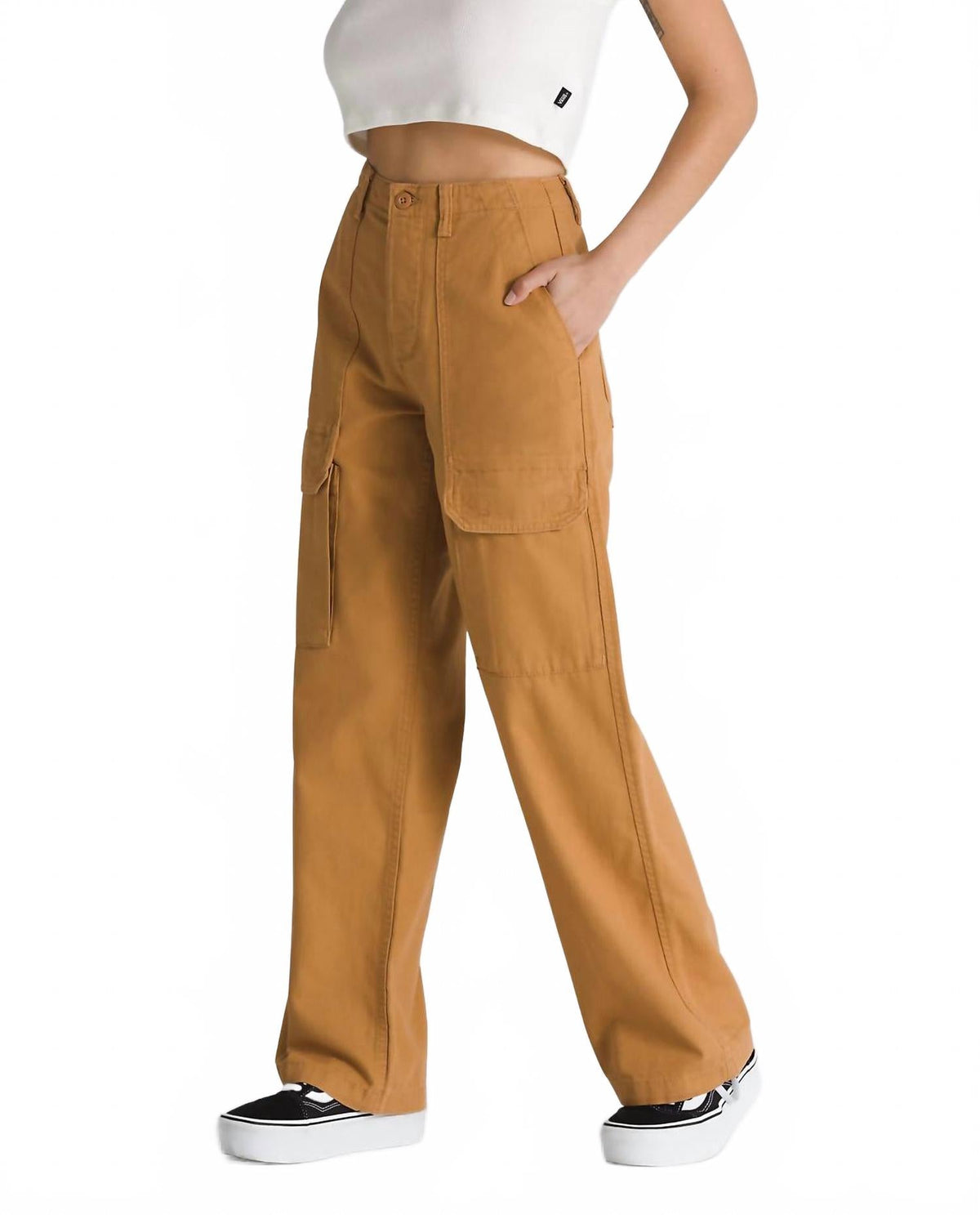 Pantalón de pierna ancha color café