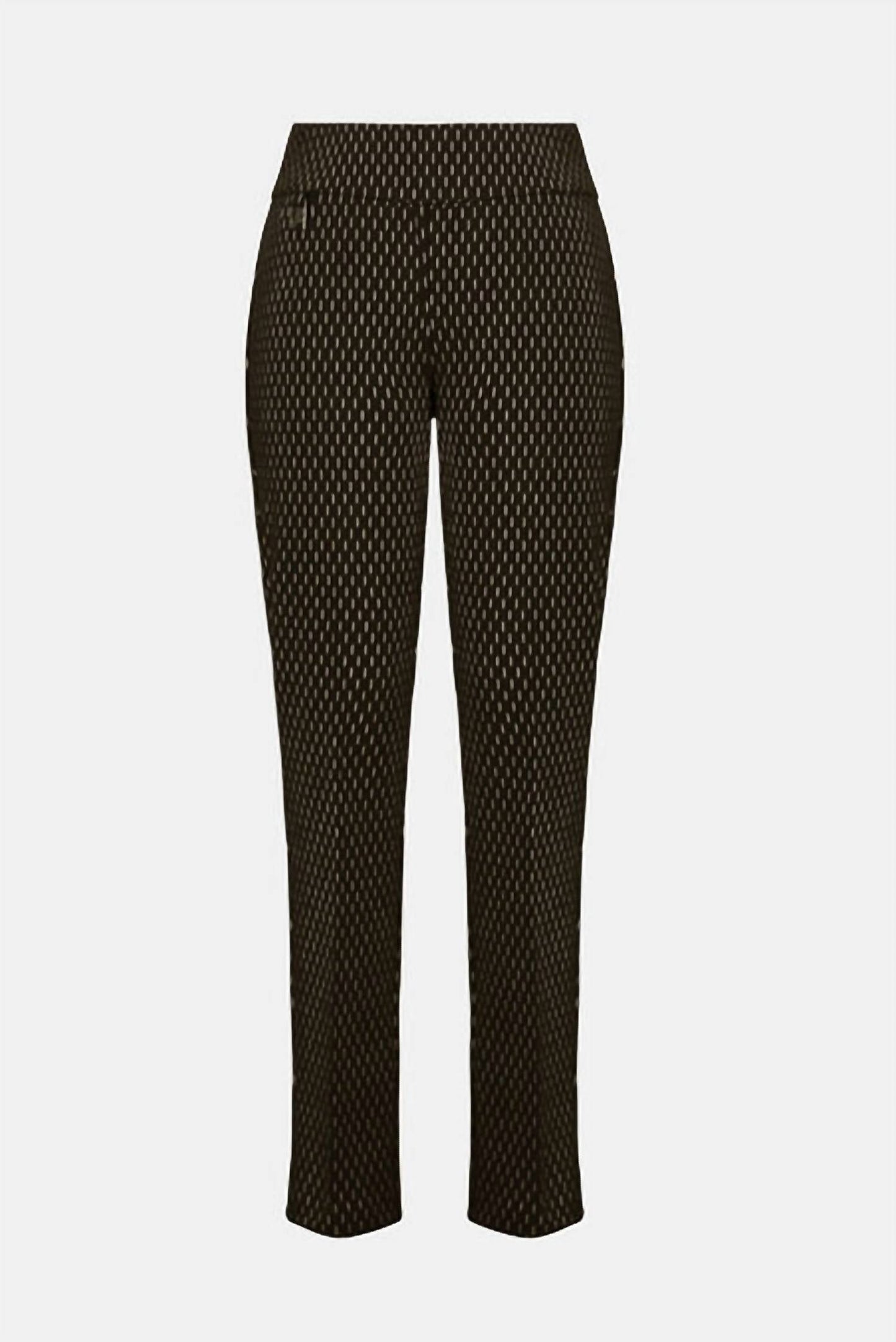 Pantalón de corte ajustado color negro y dorado