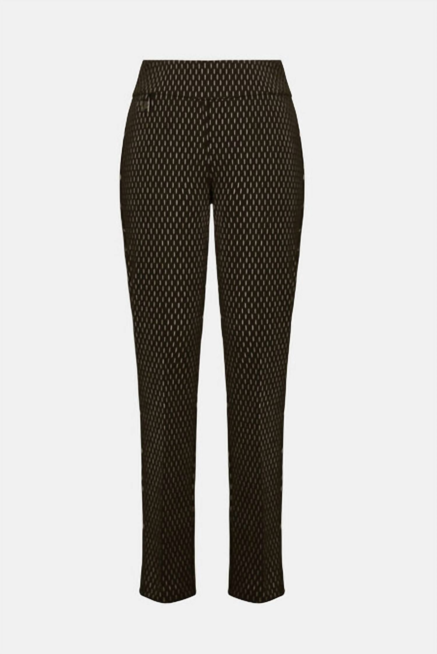 Pantalón de corte ajustado color negro y dorado
