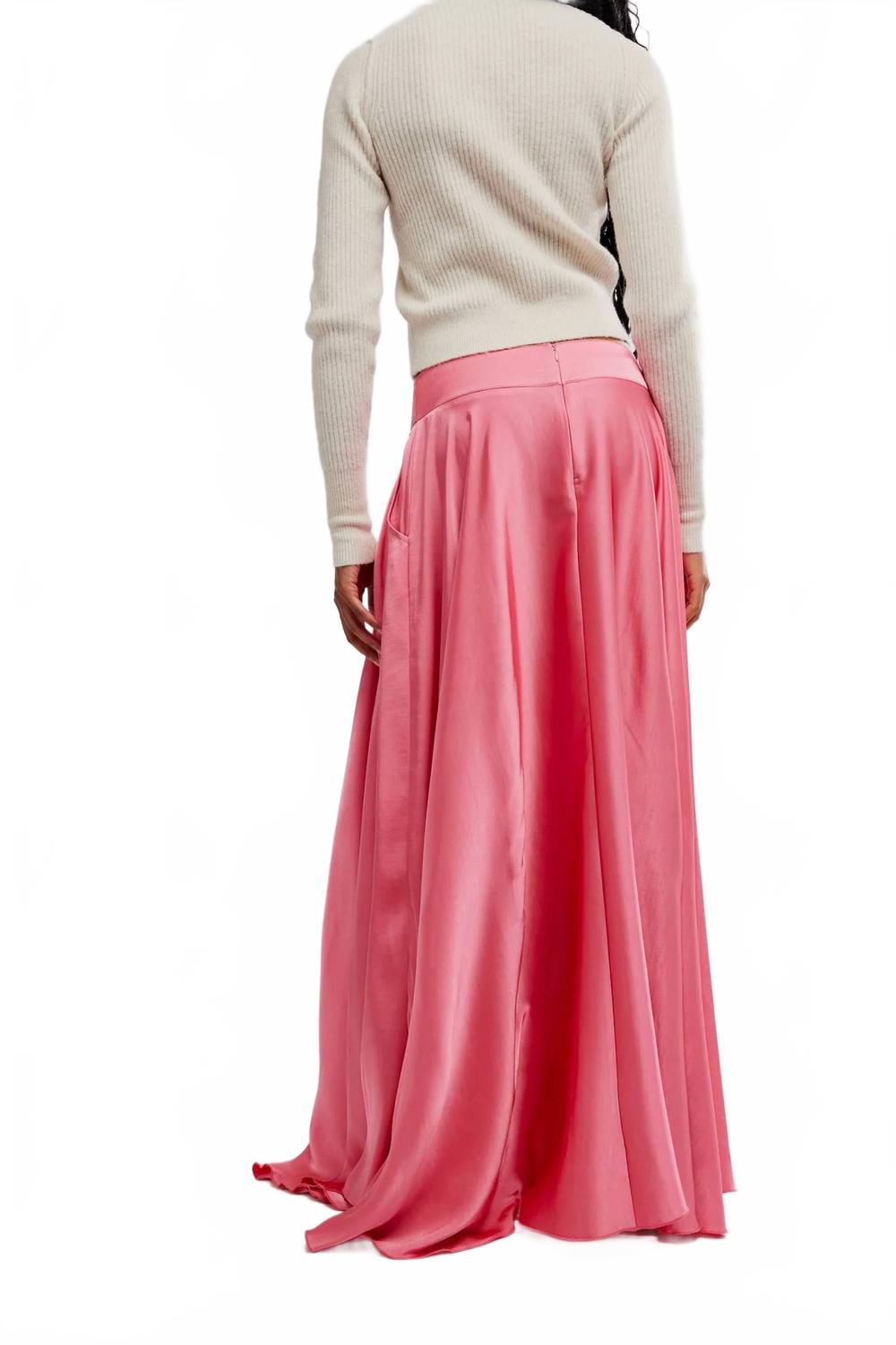 Falda larga color crema