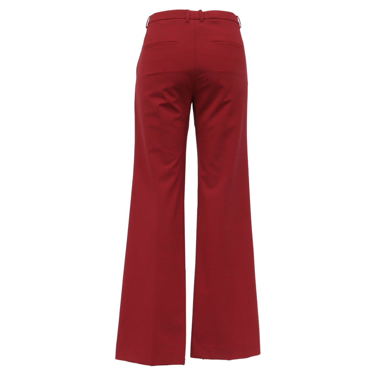 Pantalón de lana de corte recto color rojo