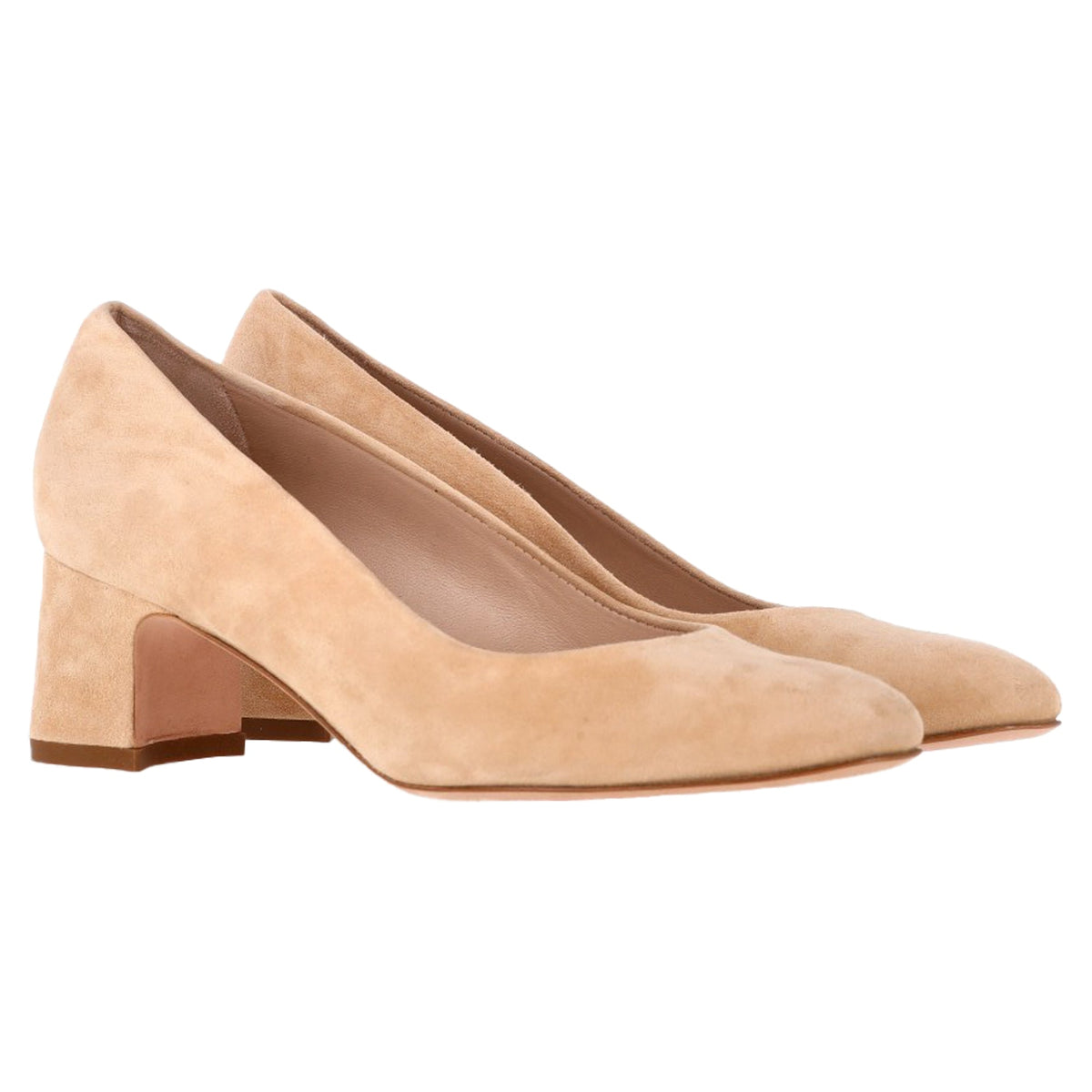 Tacones de gamuza color beige