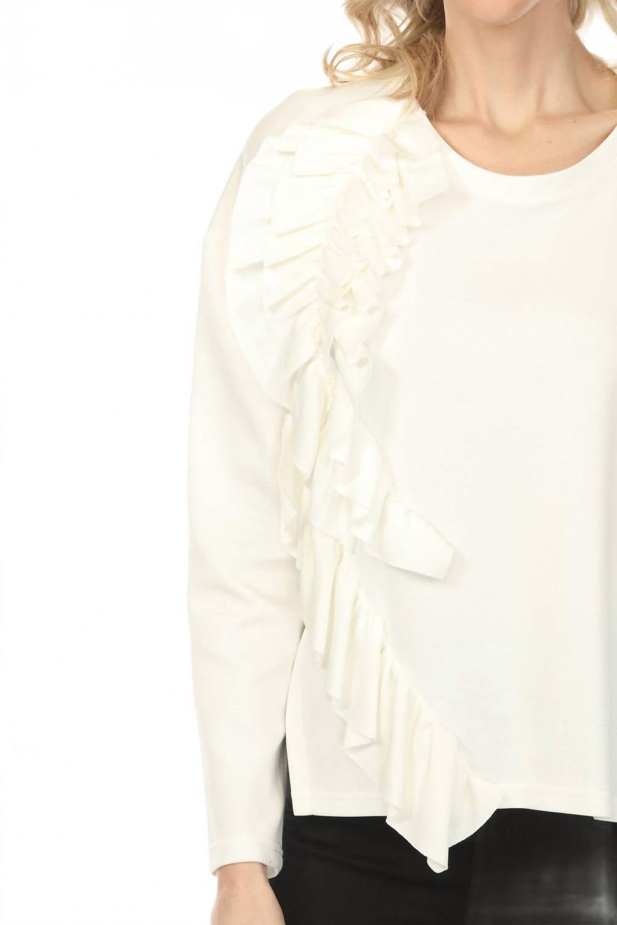 Top de manga larga color blanco