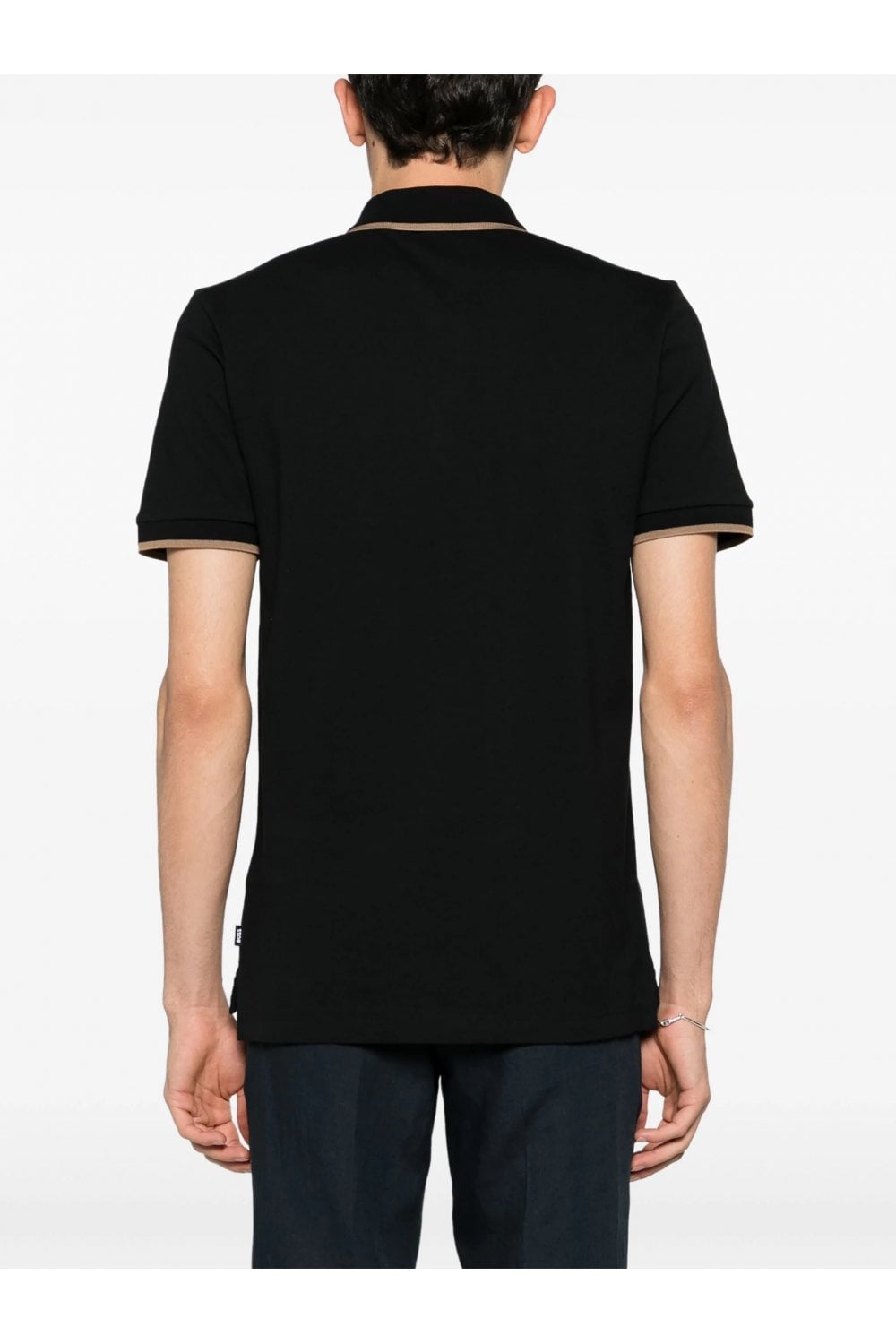 Camiseta de hombre de algodón de manga corta color negro