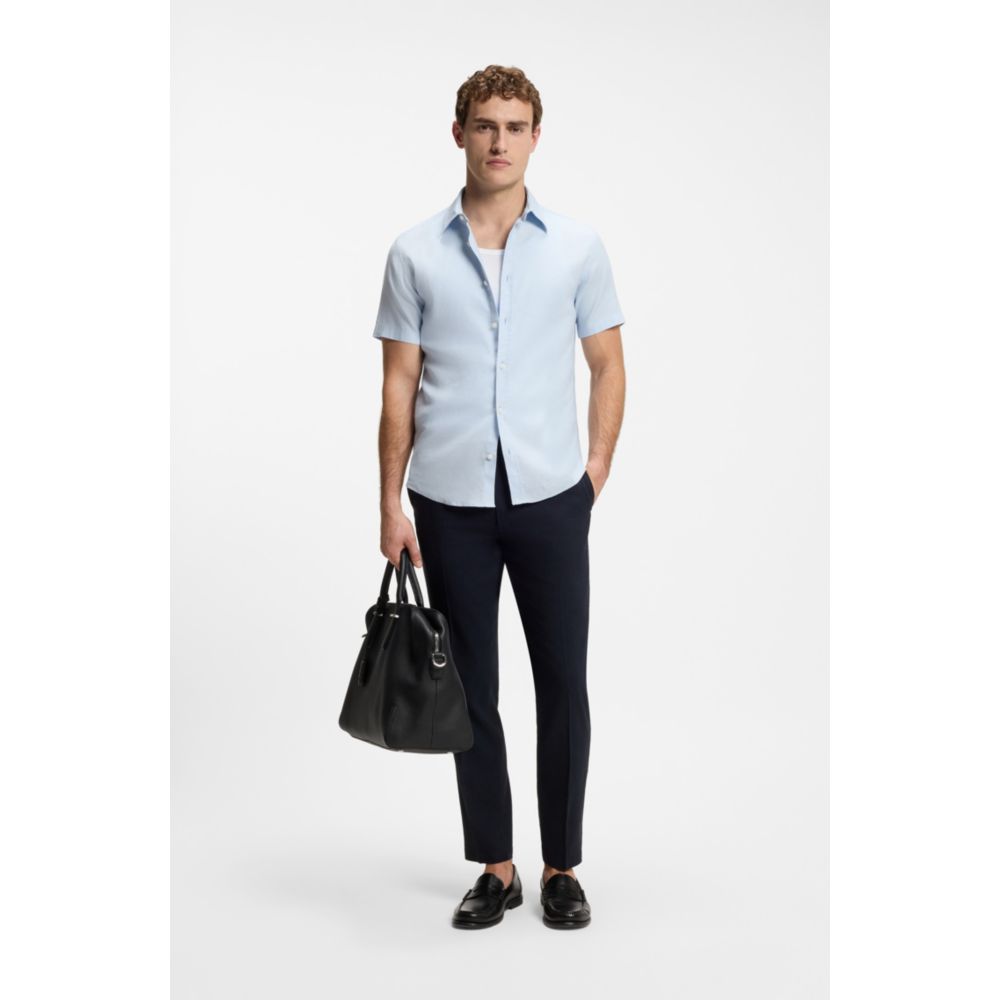 Camisa de lino de corte ajustado