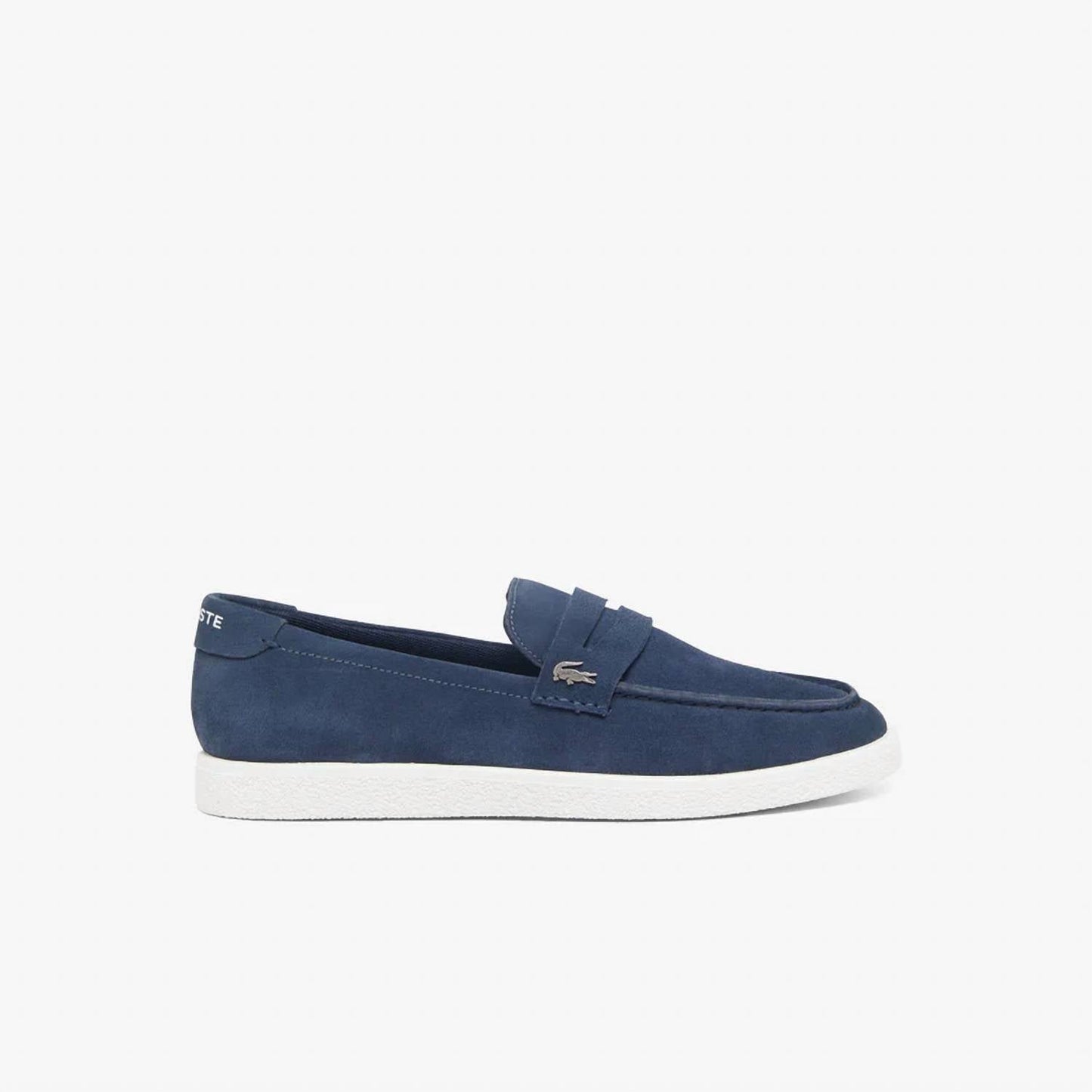 Mocasines de hombre de gamuza color azul marino y blanco