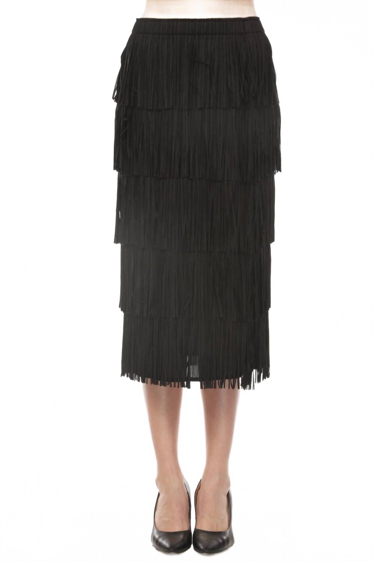 Falda midi color negro