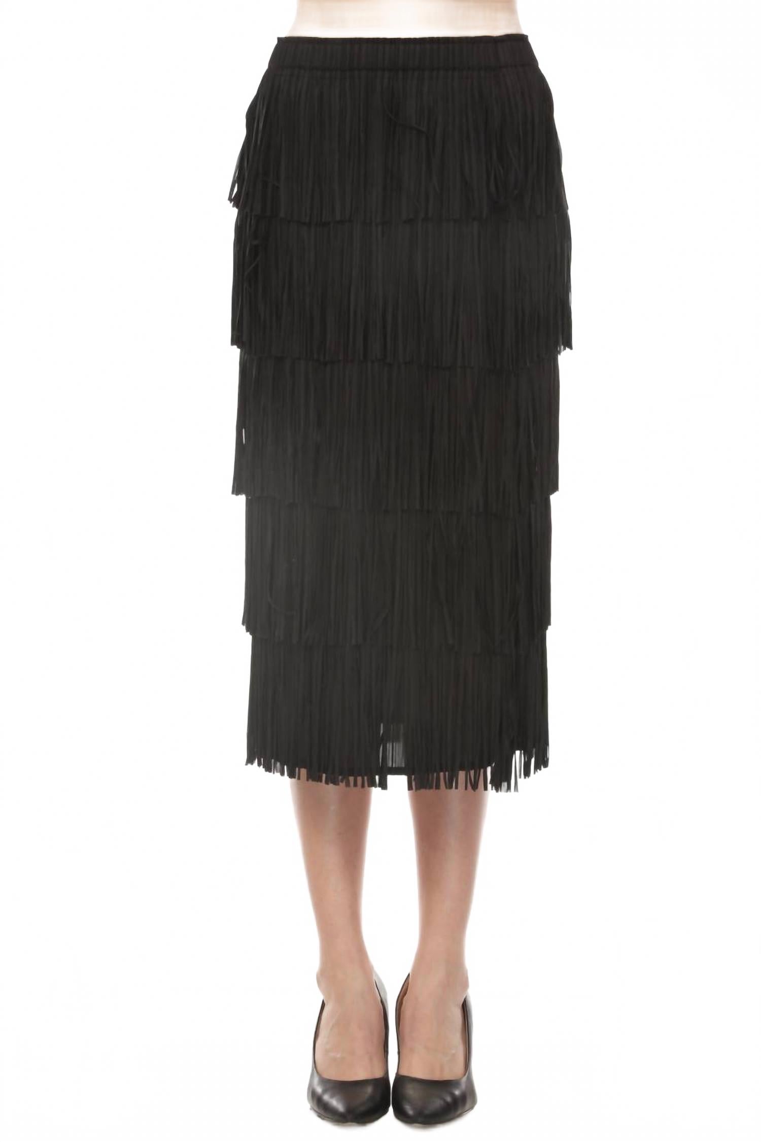 Falda midi color negro