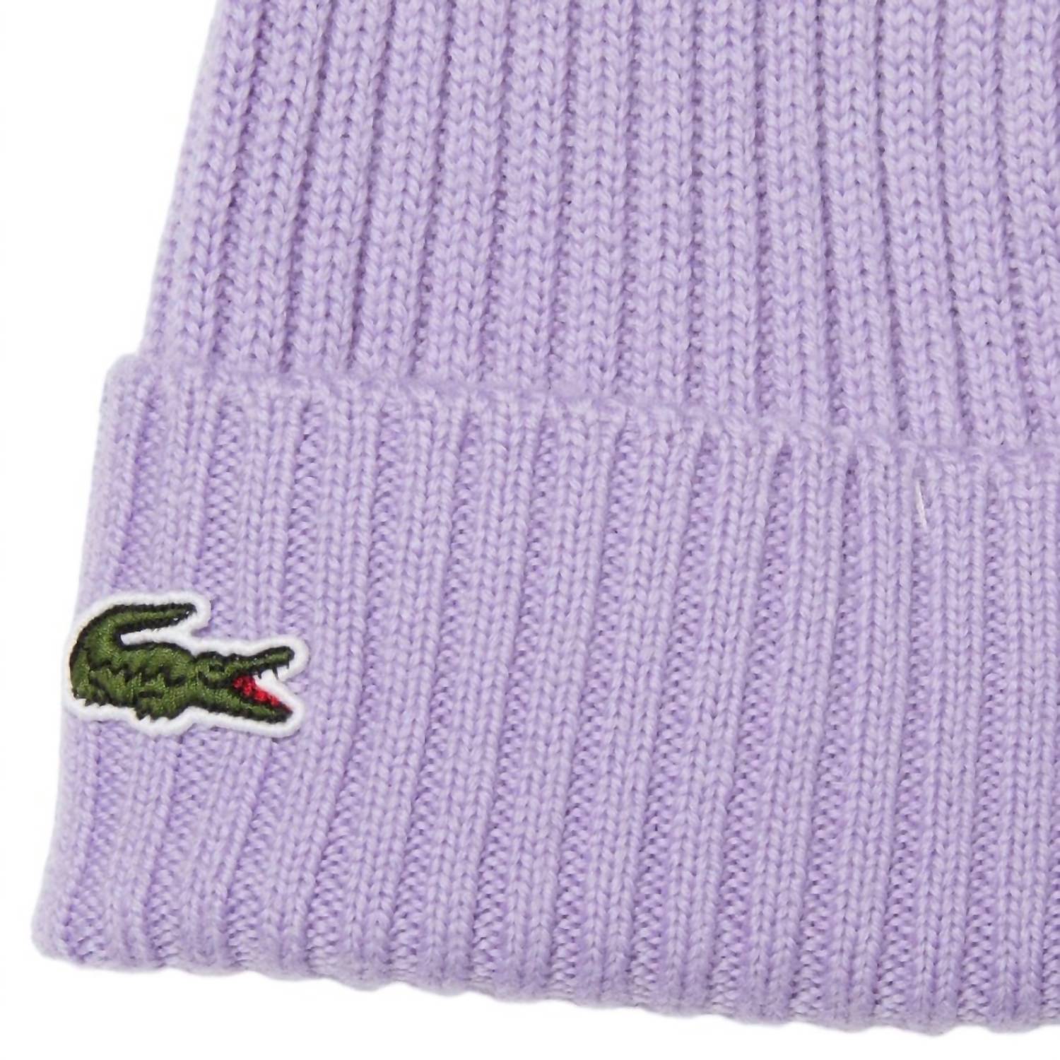 Gorro tejido unisex de lana color violeta