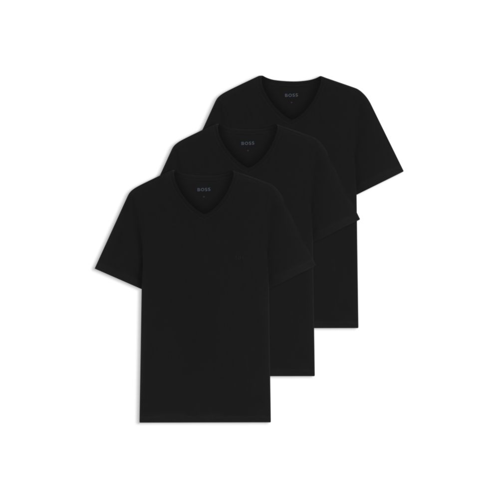 Camiseta interior (3 unidades) de algodón con cuello en V