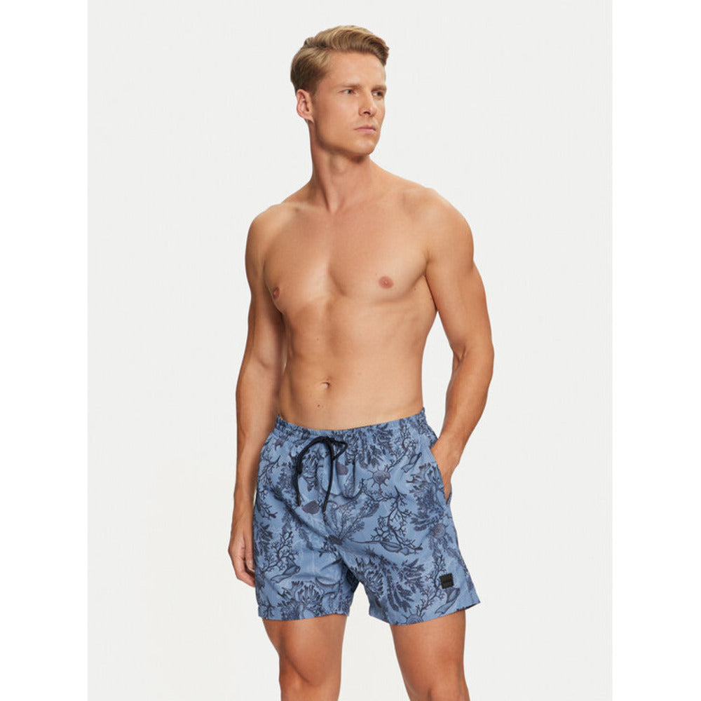 Pantaloneta de baño de hombre color azul claro