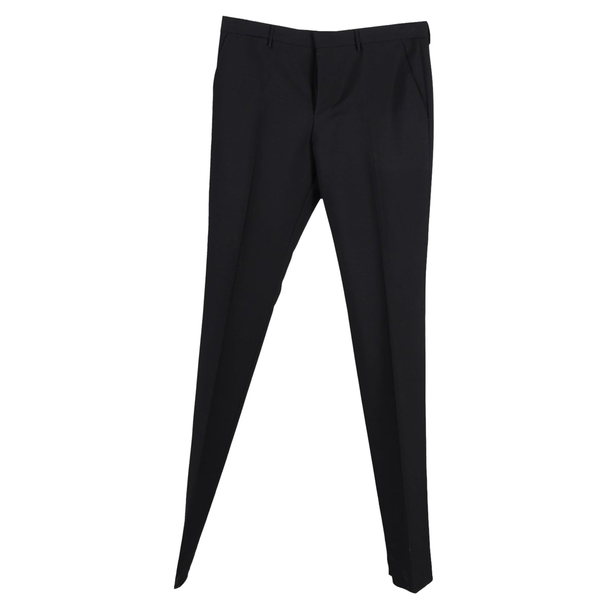 Pantalón de lana de corte recto color negro