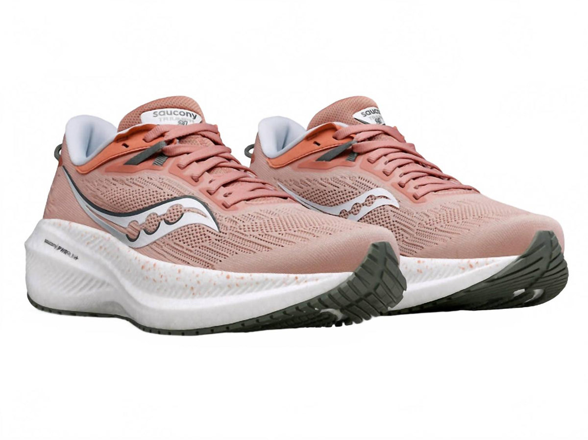 Tenis para correr de mujer color blanco y rosado