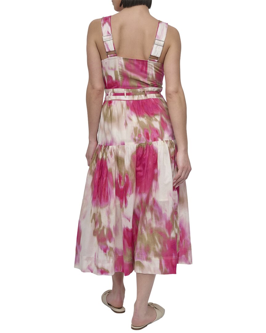 DKNY Vestido Midi Cuello Recto